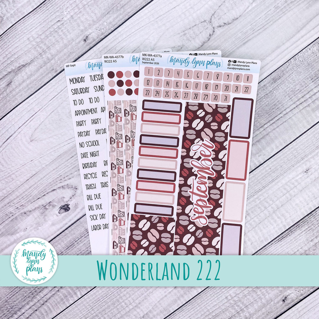 September 2026 or Any Month Monthly Kit || Wonderland 222 A5, B6, A6 || Coffee Lover || 377