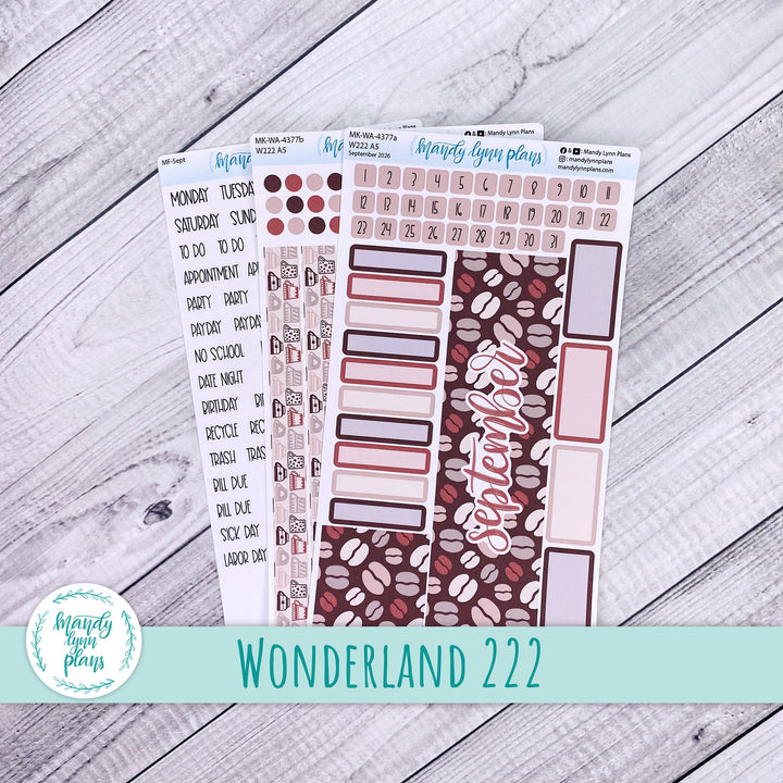 September 2026 or Any Month Monthly Kit || Wonderland 222 A5, B6, A6 || Coffee Lover || 377