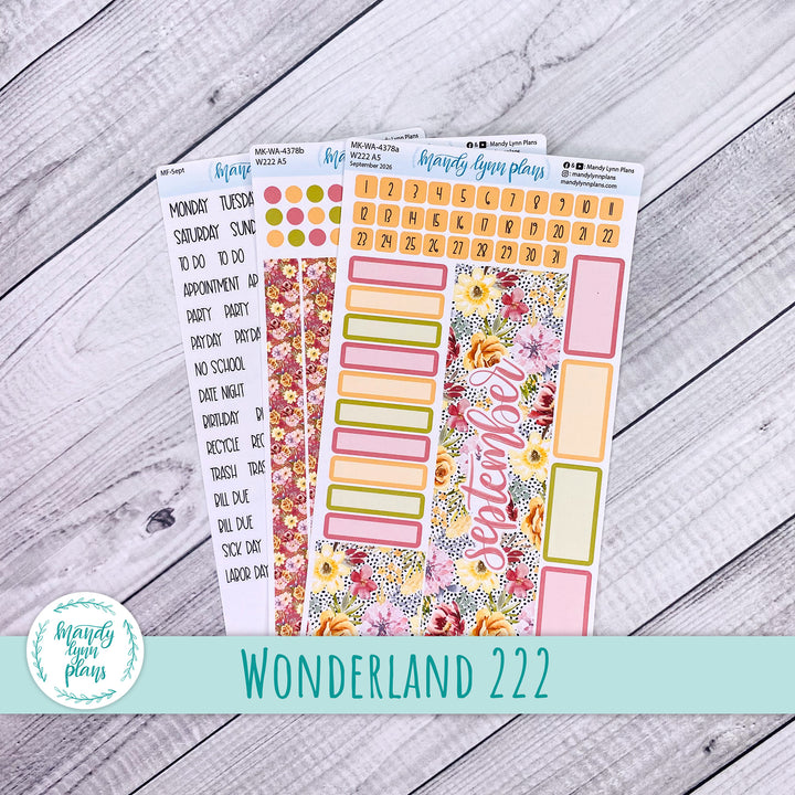 September 2026 or Any Month Monthly Kit || Wonderland 222 A5, B6, A6 || Marigold Dreams || 378