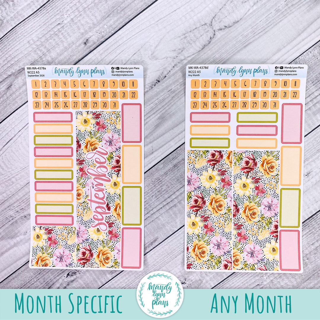 September 2026 or Any Month Monthly Kit || Wonderland 222 A5, B6, A6 || Marigold Dreams || 378
