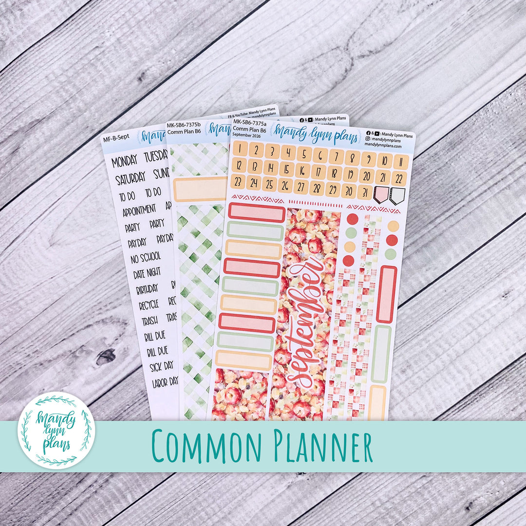 September 2026 or Any Month Monthly Kit || Sterling Ink A5, A5 Slim, B6, B6 Slim, N1, N2 Common Planner || Falling Apples || 375