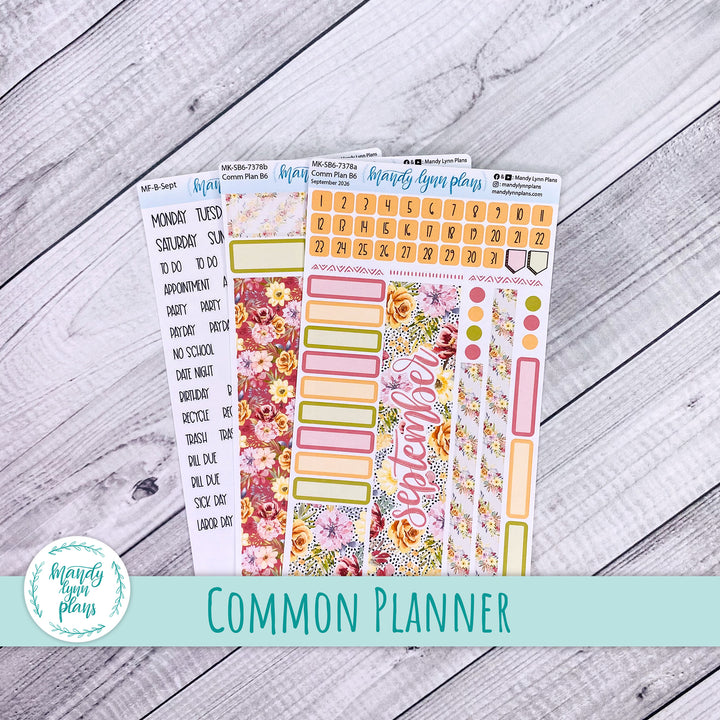 September 2026 or Any Month Monthly Kit || Sterling Ink A5, A5 Slim, B6, B6 Slim, N1, N2 Common Planner || Marigold Dreams || 378