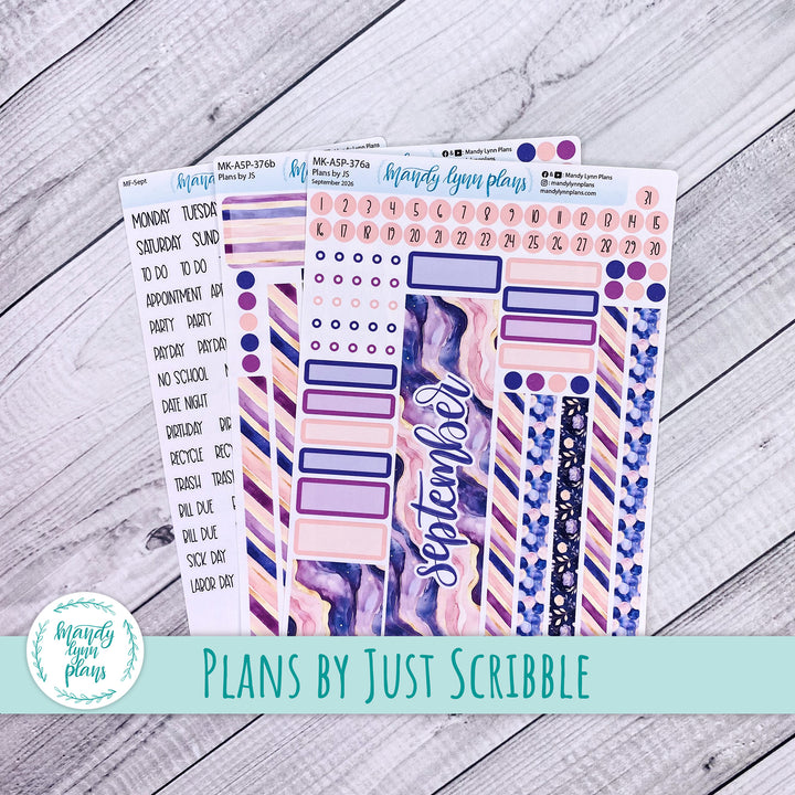 September 2026 or Any Month Monthly Kit || A5, B6, A6 Plans by Just Scribble || Fantasy Gardens || 376
