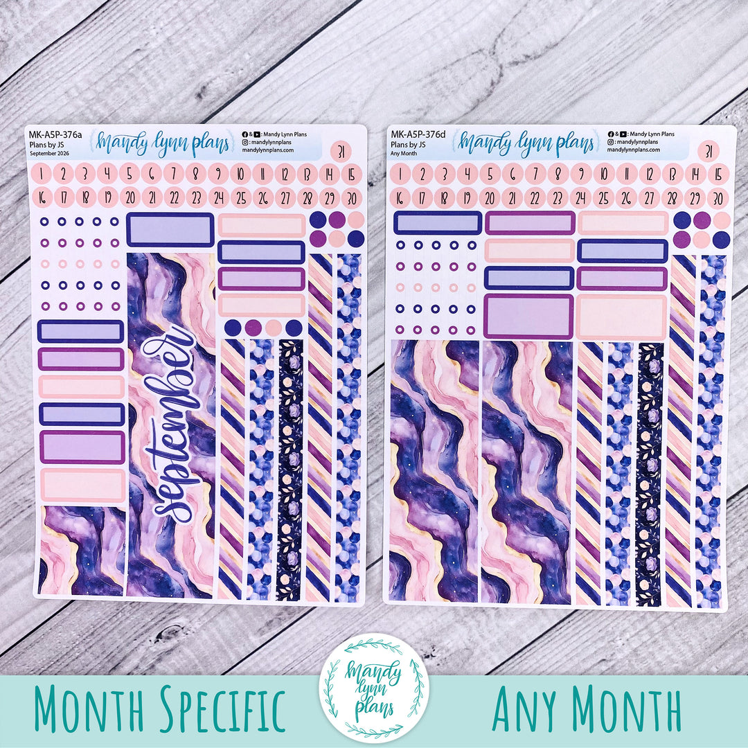 September 2026 or Any Month Monthly Kit || A5, B6, A6 Plans by Just Scribble || Fantasy Gardens || 376