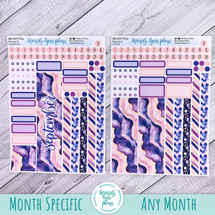 September 2026 or Any Month Monthly Kit || A5, B6, A6 Plans by Just Scribble || Fantasy Gardens || 376