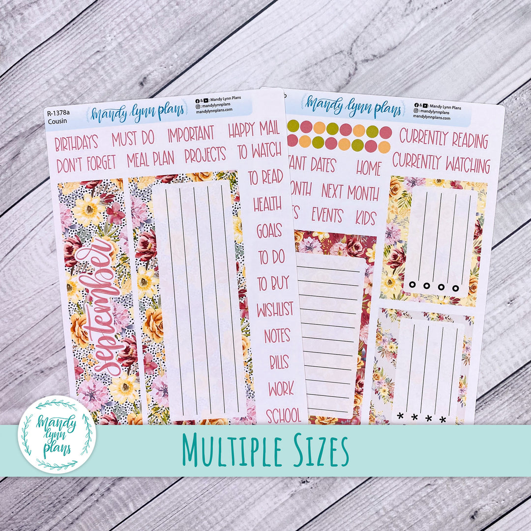 September Dashboard Kit || Hobonichi, Common Planner, Wonderland 222, Plans by Just Scribble || Marigold Dreams || 378