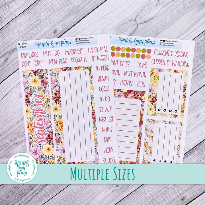 September Dashboard Kit || Hobonichi, Common Planner, Wonderland 222, Plans by Just Scribble || Marigold Dreams || 378
