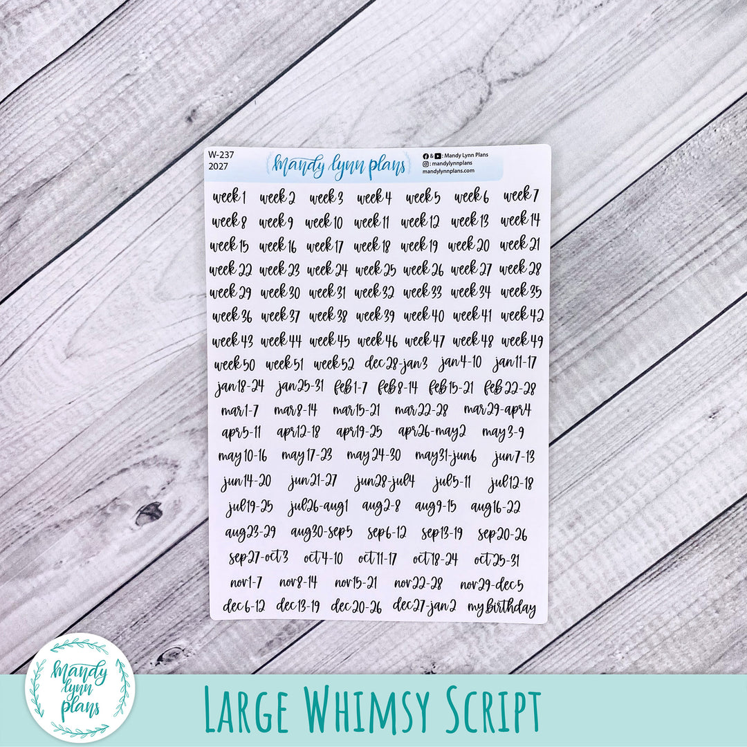 Week 1-52 2027 Yearly Scripts || Monday Start
