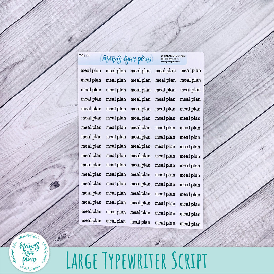 Meal Plan Scripts || 119