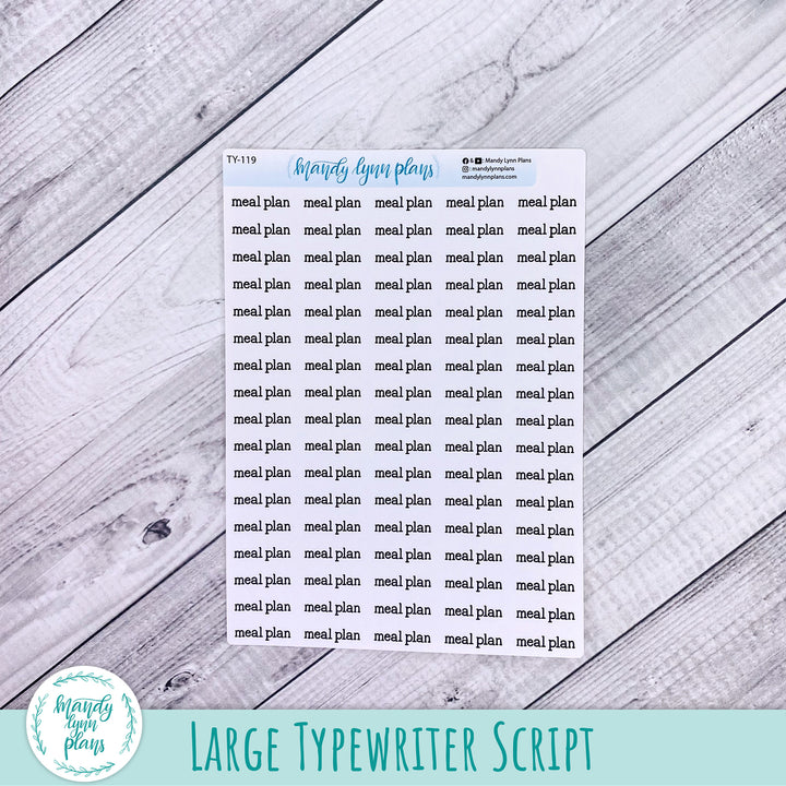 Meal Plan Scripts || 119