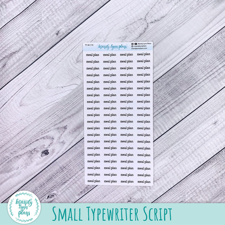Meal Plan Scripts || 119