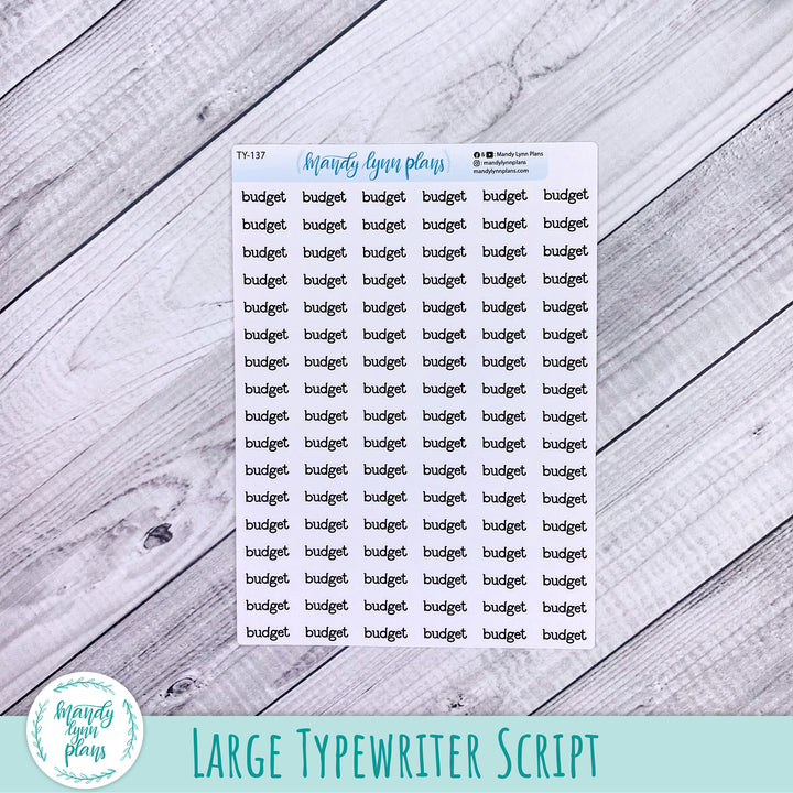 Budget Scripts || 137