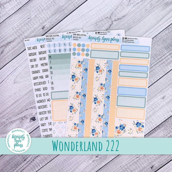 Weekly Kit || Wonderland 222 A5, B6, A6 || Stacked, Unstacked, Horizontal || Falling for Floral || 379
