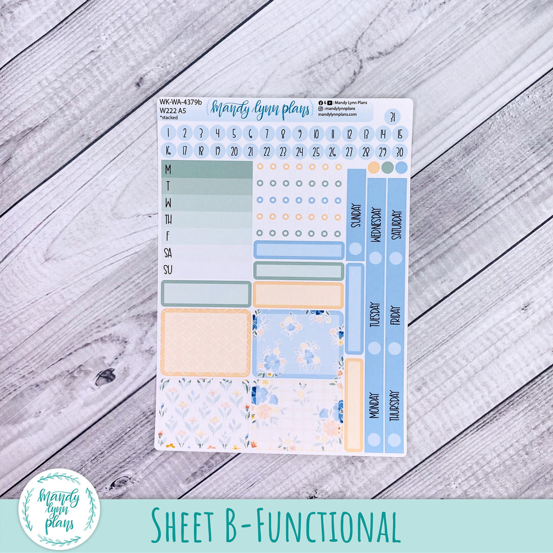 Weekly Kit || Wonderland 222 A5, B6, A6 || Stacked, Unstacked, Horizontal || Falling for Floral || 379