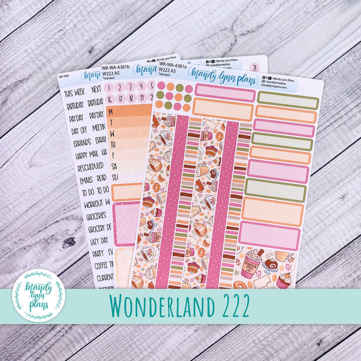 Weekly Kit || Wonderland 222 A5, B6, A6 || Stacked, Unstacked, Horizontal || Cozy Cravings || 381