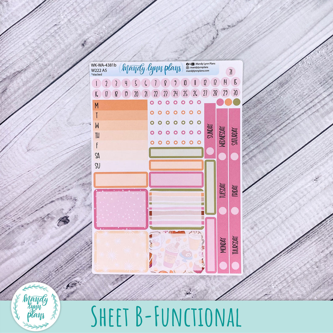 Weekly Kit || Wonderland 222 A5, B6, A6 || Stacked, Unstacked, Horizontal || Cozy Cravings || 381