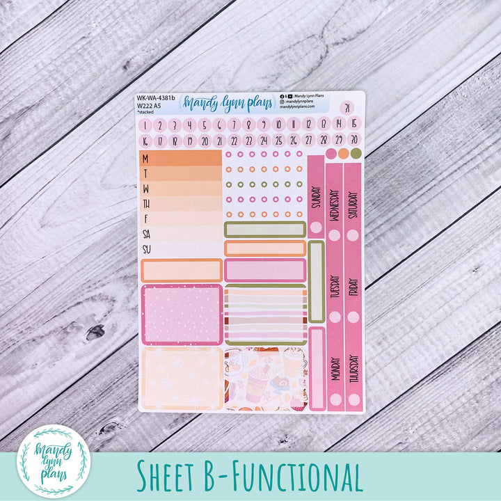 Weekly Kit || Wonderland 222 A5, B6, A6 || Stacked, Unstacked, Horizontal || Cozy Cravings || 381