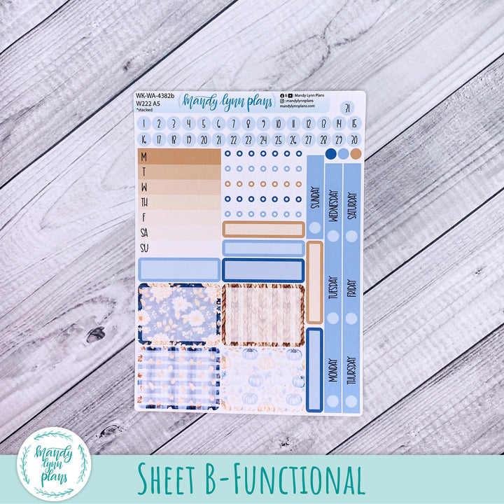 Weekly Kit || Wonderland 222 A5, B6, A6 || Stacked, Unstacked, Horizontal || Pumpkin Plaid || 382