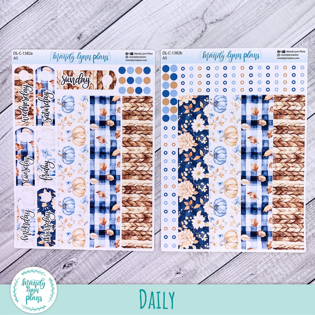 Daily Kit || A5, B6, A6 || Pumpkin Plaid || 382