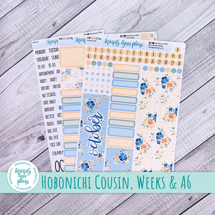 October 2026 or Any Month Monthly Kit || Hobonichi Cousin, Weeks, A6 || Falling for Floral || 379