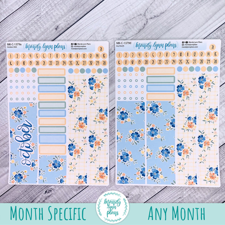 October 2026 or Any Month Monthly Kit || Hobonichi Cousin, Weeks, A6 || Falling for Floral || 379
