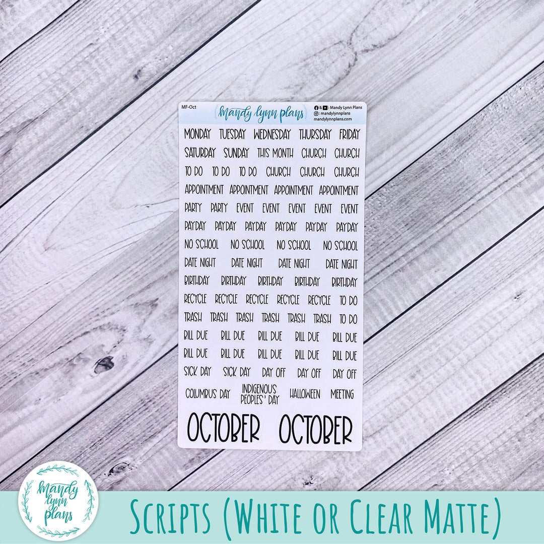 October 2026 or Any Month Monthly Kit || A5, B6, A6 Plans by Just Scribble || Autumn Serenity || 380