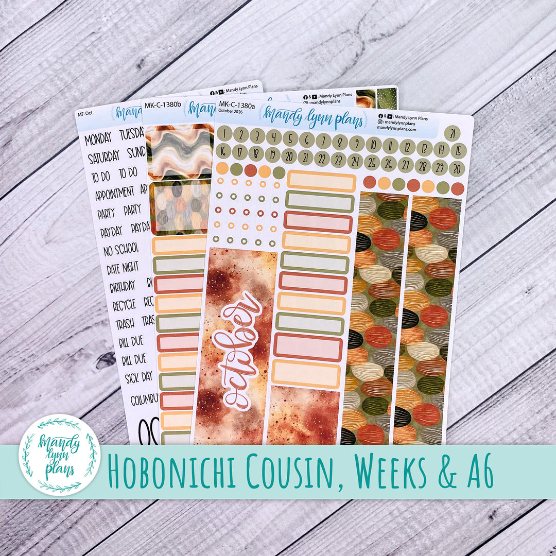 October 2026 or Any Month Monthly Kit || Hobonichi Cousin, Weeks, A6 || Autumn Serenity || 380