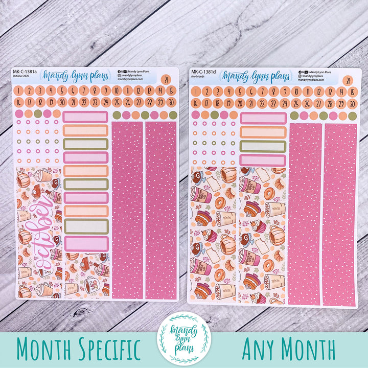 October 2026 or Any Month Monthly Kit || Hobonichi Cousin, Weeks, A6 || Cozy Cravings || 381