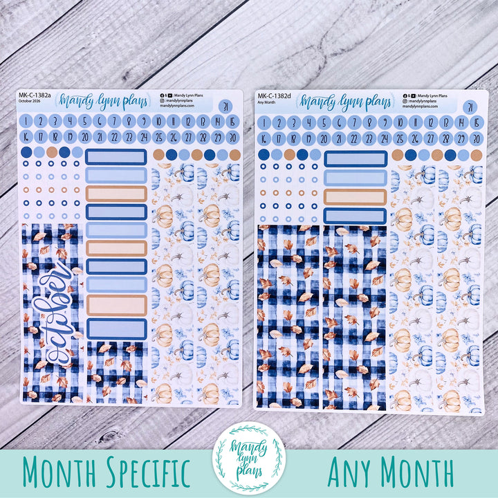 October 2026 or Any Month Monthly Kit || Hobonichi Cousin, Weeks, A6 || Pumpkin Plaid || 382