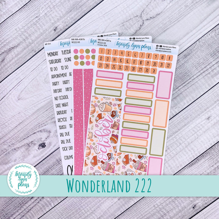 October 2026 or Any Month Monthly Kit || Wonderland 222 A5, B6, A6 || Cozy Cravings || 381