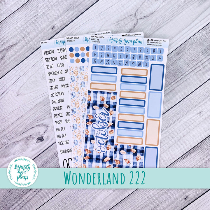 October 2026 or Any Month Monthly Kit || Wonderland 222 A5, B6, A6 || Pumpkin Plaid || 382