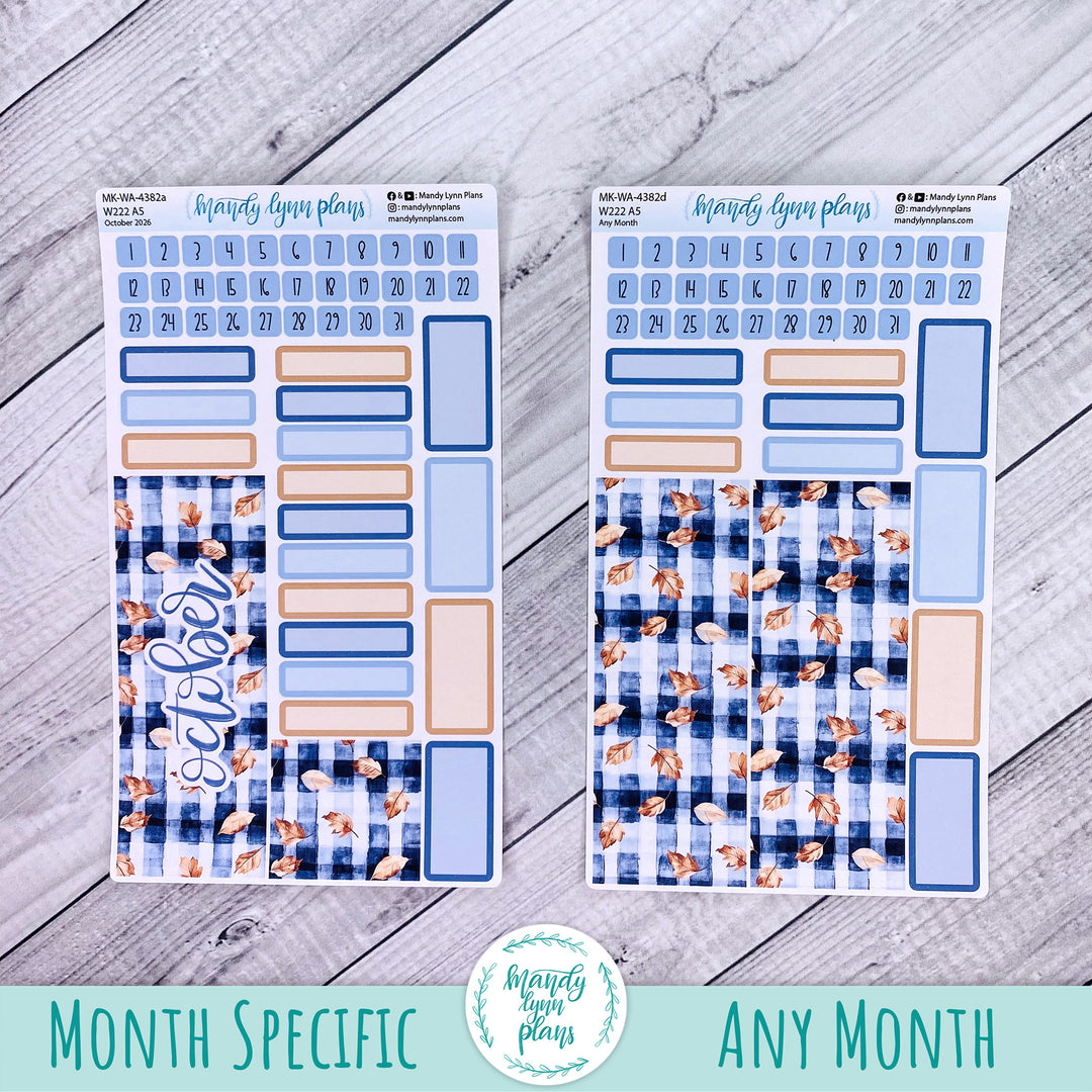 October 2026 or Any Month Monthly Kit || Wonderland 222 A5, B6, A6 || Pumpkin Plaid || 382