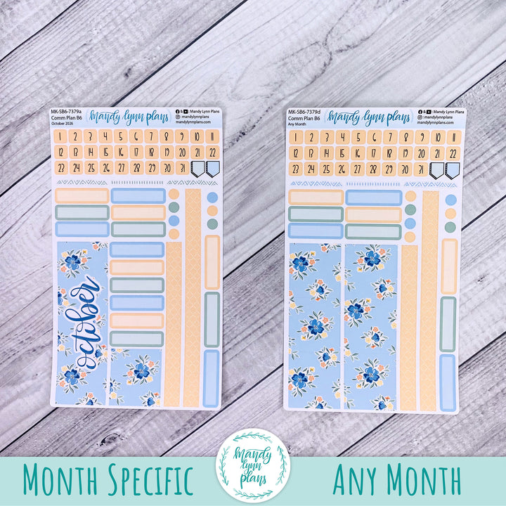 October 2026 or Any Month Monthly Kit || Sterling Ink A5, A5 Slim, B6, B6 Slim, N1, N2 Common Planner || Falling for Floral || 379
