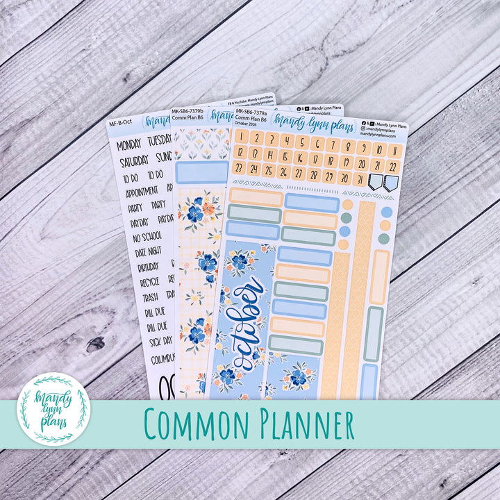 October 2026 or Any Month Monthly Kit || Sterling Ink A5, A5 Slim, B6, B6 Slim, N1, N2 Common Planner || Falling for Floral || 379