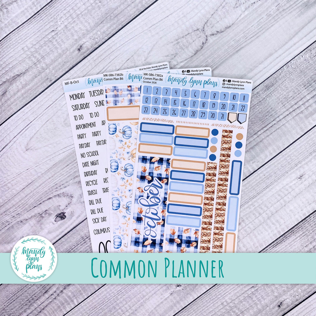 October 2026 or Any Month Monthly Kit || Sterling Ink A5, A5 Slim, B6, B6 Slim, N1, N2 Common Planner || Pumpkin Plaid || 382