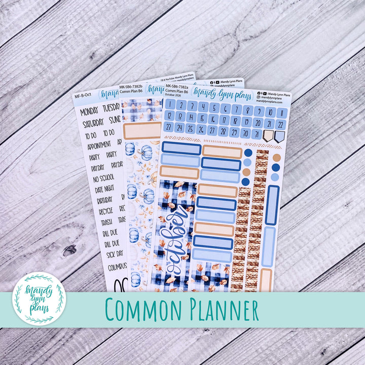 October 2026 or Any Month Monthly Kit || Sterling Ink A5, A5 Slim, B6, B6 Slim, N1, N2 Common Planner || Pumpkin Plaid || 382