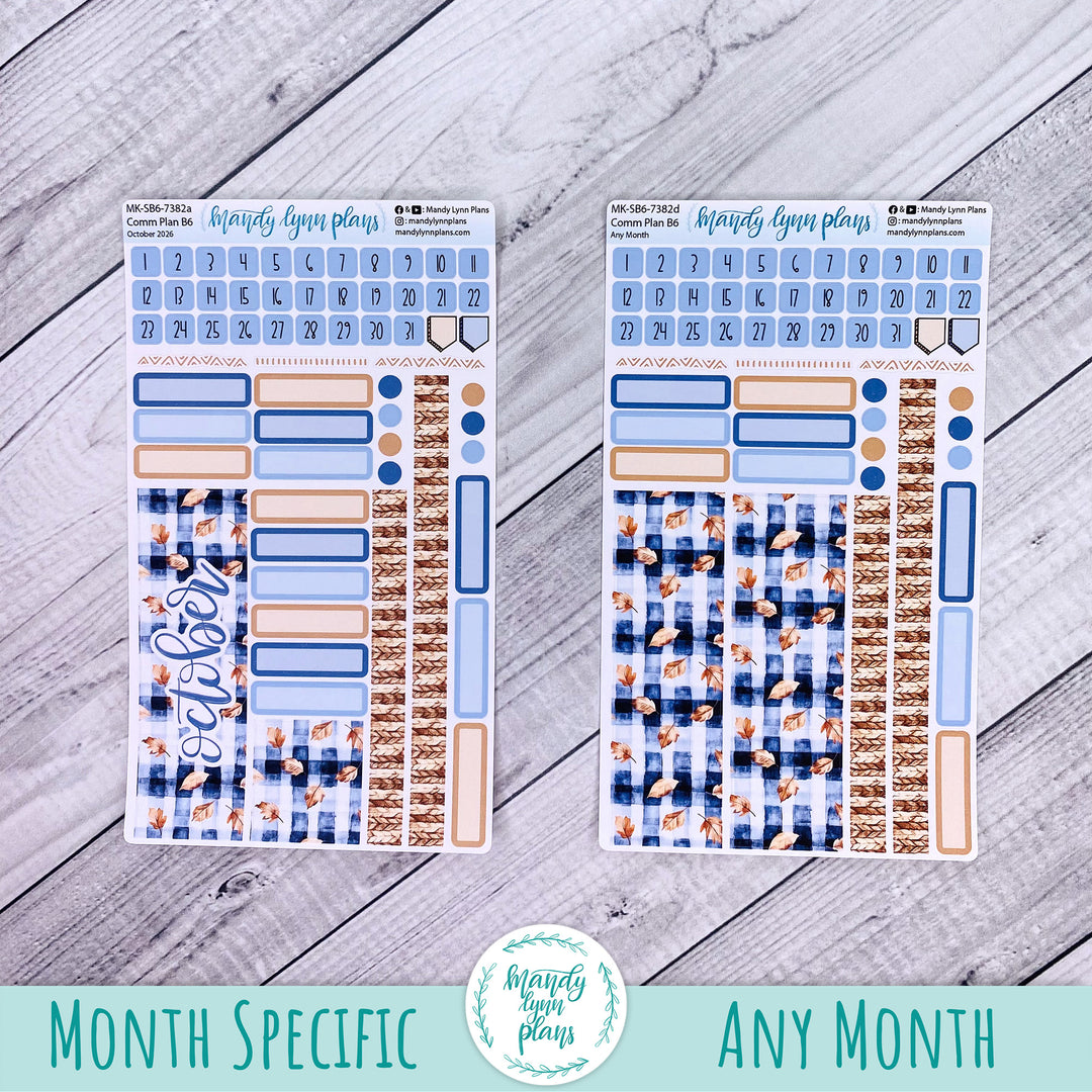 October 2026 or Any Month Monthly Kit || Sterling Ink A5, A5 Slim, B6, B6 Slim, N1, N2 Common Planner || Pumpkin Plaid || 382