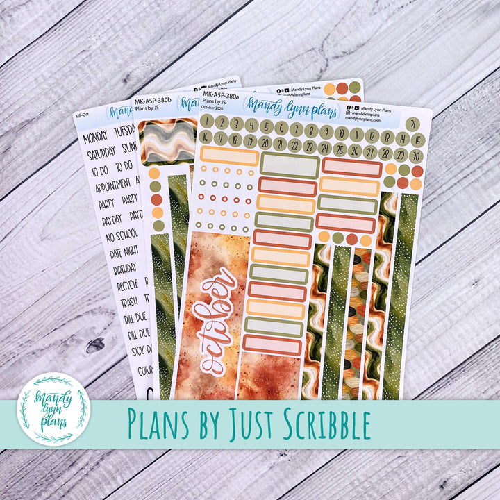 October 2026 or Any Month Monthly Kit || A5, B6, A6 Plans by Just Scribble || Autumn Serenity || 380