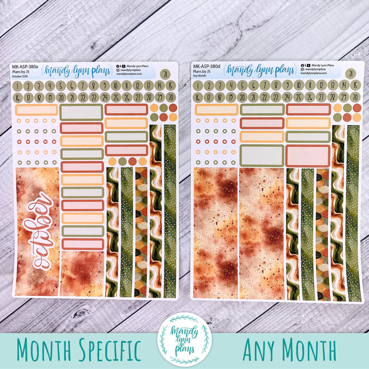 October 2026 or Any Month Monthly Kit || A5, B6, A6 Plans by Just Scribble || Autumn Serenity || 380