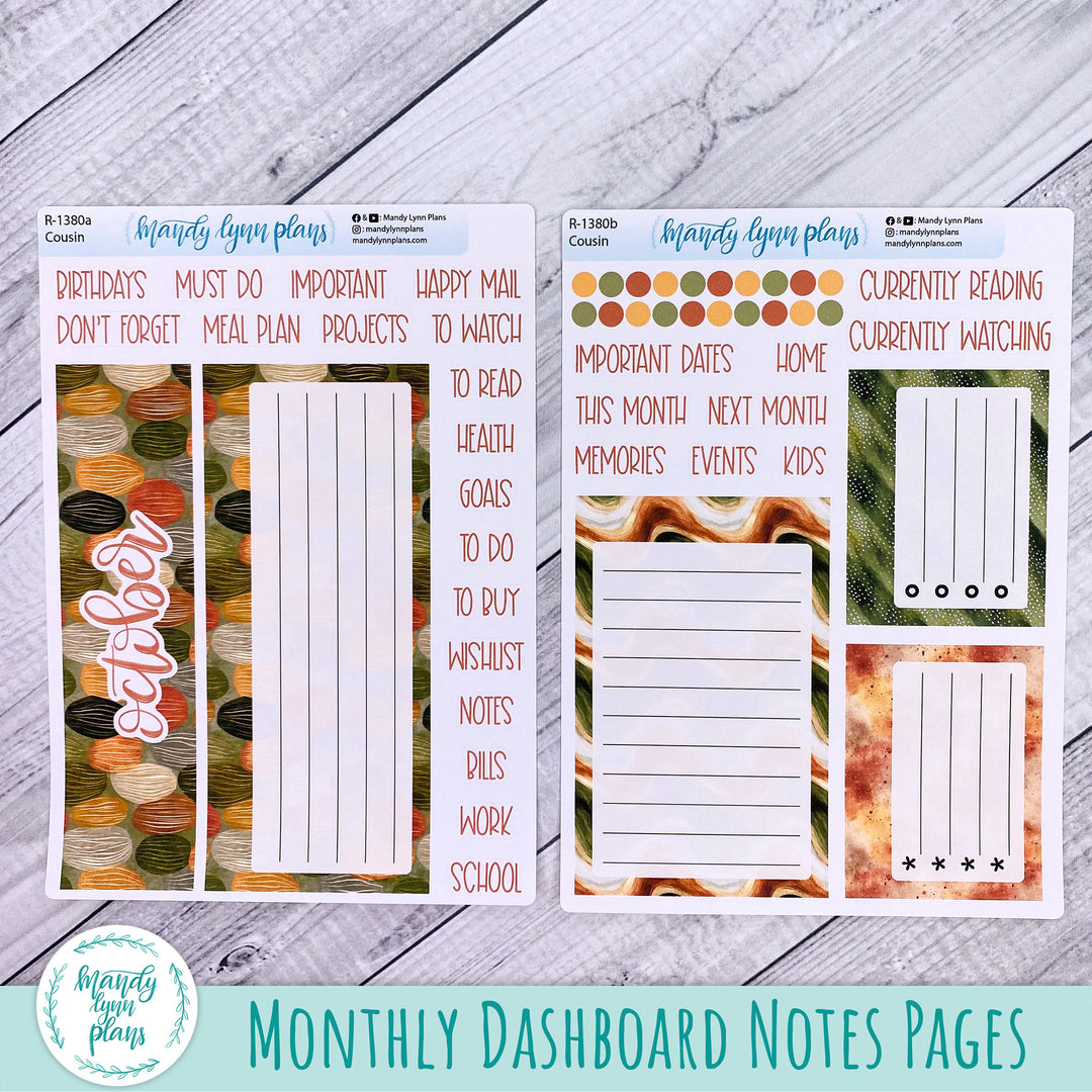 October Dashboard Kit || Hobonichi, Common Planner, Wonderland 222, Plans by Just Scribble || Autumn Serenity || 380