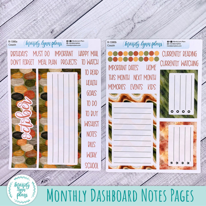 October Dashboard Kit || Hobonichi, Common Planner, Wonderland 222, Plans by Just Scribble || Autumn Serenity || 380