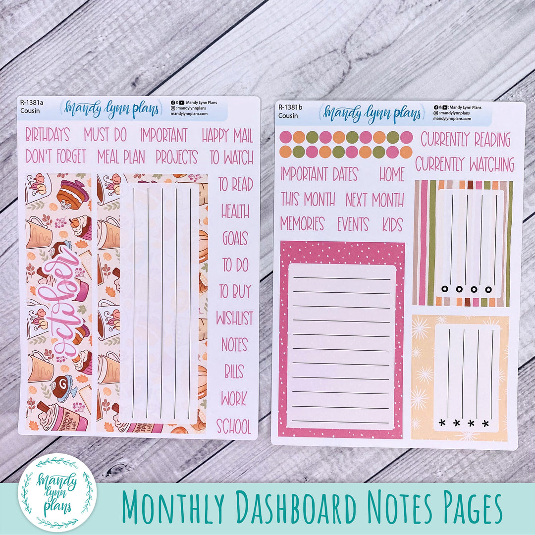 October Dashboard Kit || Hobonichi, Common Planner, Wonderland 222, Plans by Just Scribble || Cozy Cravings || 381