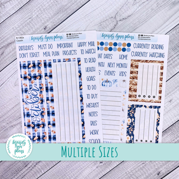 October Dashboard Kit || Hobonichi, Common Planner, Wonderland 222, Plans by Just Scribble || Pumpkin Plaid || 382