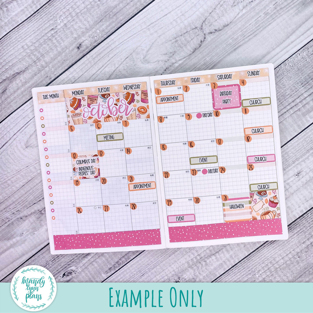 October 2026 or Any Month Monthly Kit || Hobonichi Cousin, Weeks, A6 || Falling for Floral || 379