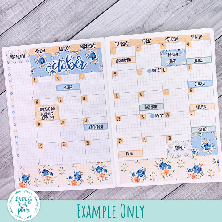October 2026 or Any Month Monthly Kit || Sterling Ink A5, A5 Slim, B6, B6 Slim, N1, N2 Common Planner || Falling for Floral || 379