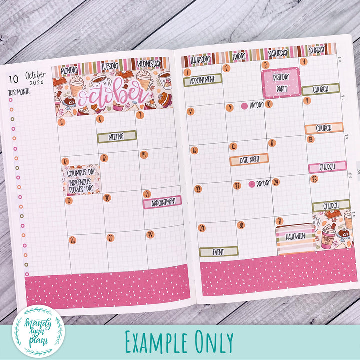 October 2026 or Any Month Monthly Kit || A5, B6, A6 Plans by Just Scribble || Autumn Serenity || 380