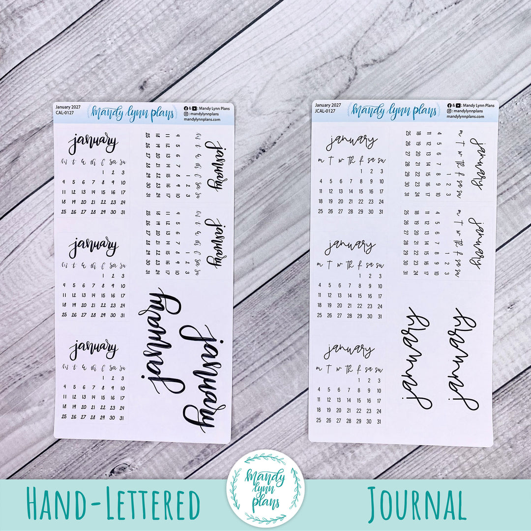 2027 Monthly Calendars || Monday Start
