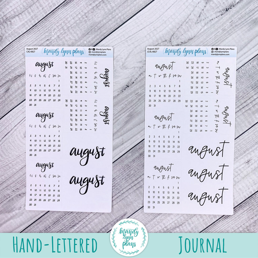 2027 Monthly Calendars || Monday Start