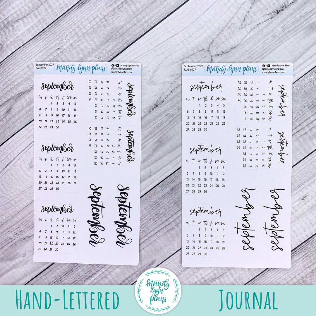 2027 Monthly Calendars || Monday Start