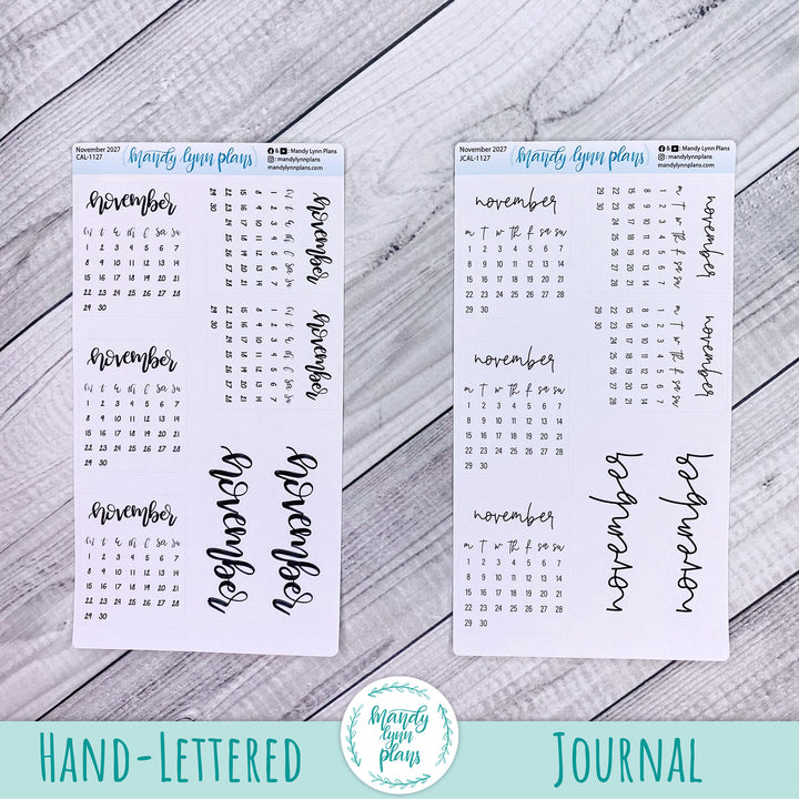 2027 Monthly Calendars || Monday Start